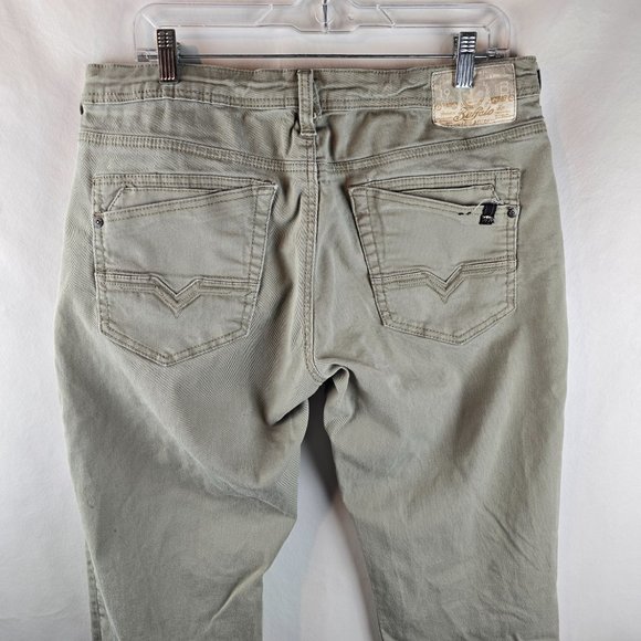 Buffalo David Bitton Jeans Mens 34x34 Beige Lucas-X ST Relaxed Straight Stretch - Picture 6 of 9